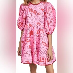 Zimmermann Pink and Red Graphic Dress